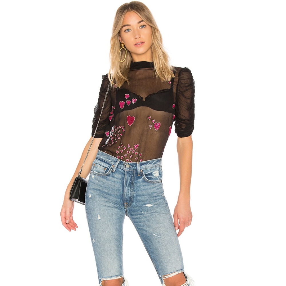 Free People So In Love Embroidered Blouse